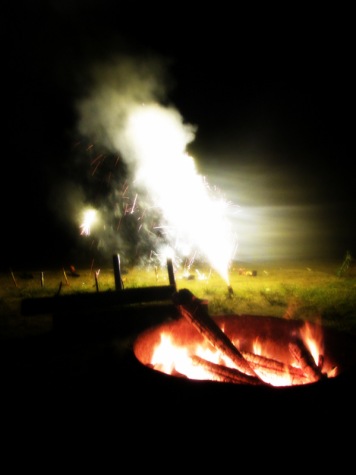 Bonfire and fireworks