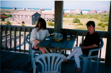 Sharing a pitcher of beer together in the Outer Banks, NC