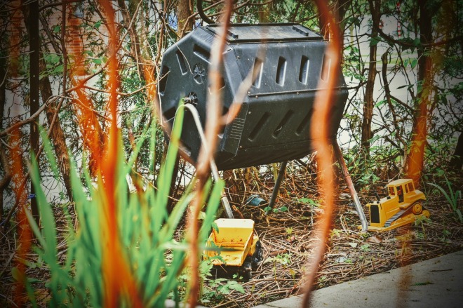 Compost Bin and Toy Trucks - thetemenosjournal.com