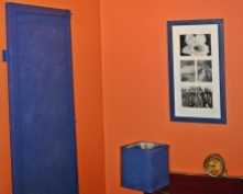 ultramarine blue with orange walls
